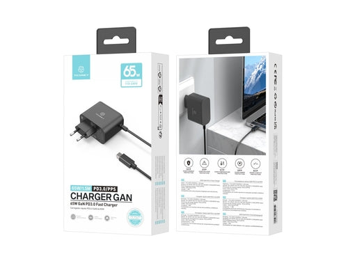 Techancy Carregador Rápido GaN USB-C de 65W TL7347, pequeno e